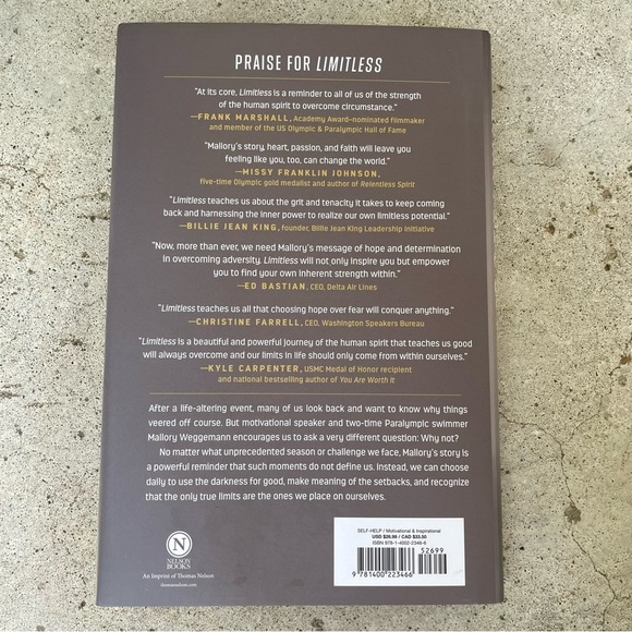 Mallory Weggemann Limitless Hardcover Book Power of Hope/Resilience to Overcome - Picture 2 of 5